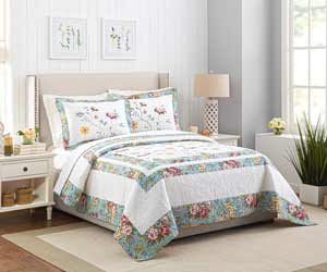 Farmhouse Style: MaryJane's Home 3-Piece English Gardens Quilt Set - Full/Queen
